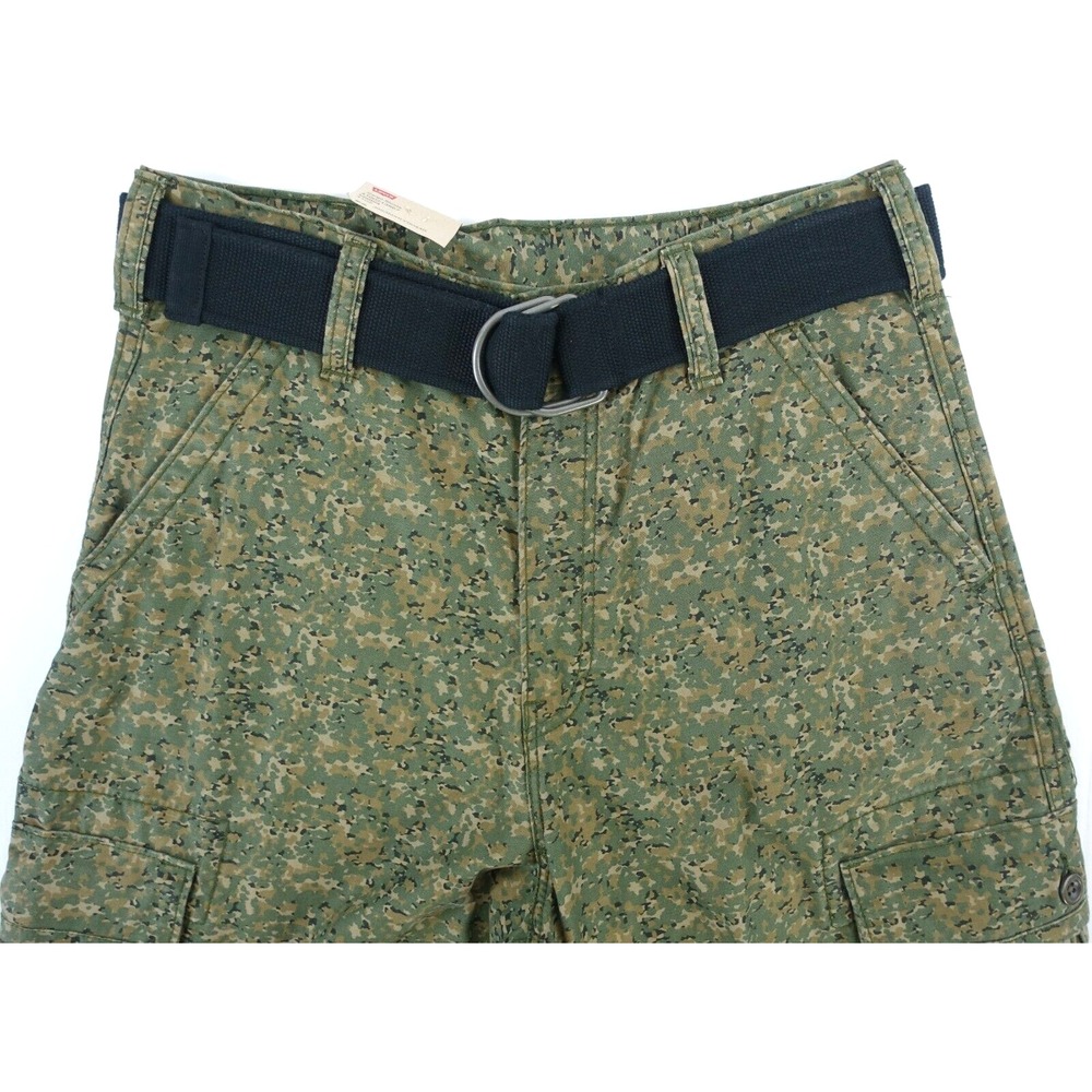 Levis Cargo Shorts Mens 30 Army Military Camouflage Belted Retail $56 - Picture 2 of 6